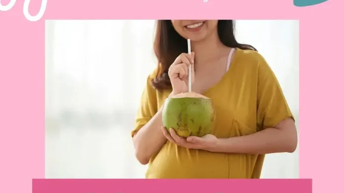 perempuan minum air kelapa dari buah kelapa muda